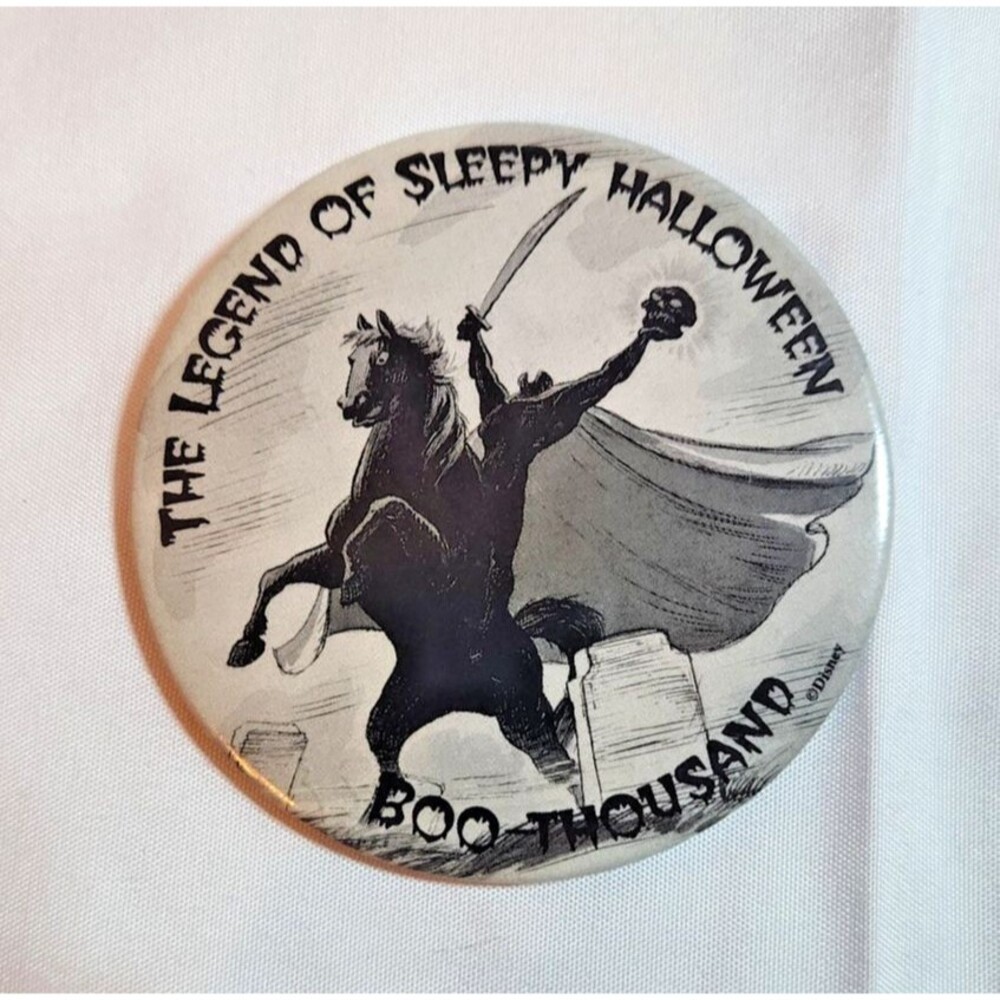 Vintage 3" Disney Legend of Sleepy Halloween Boo Thousand Pinback Button